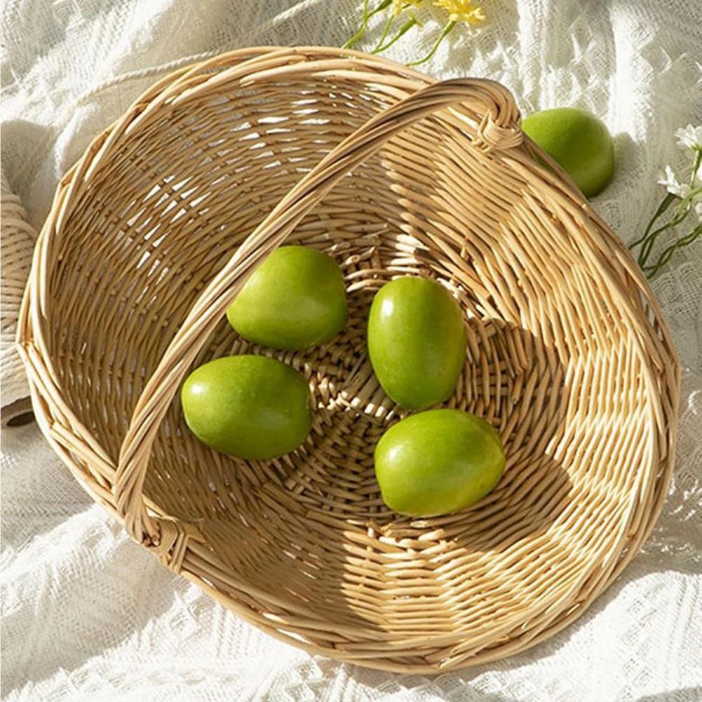 Compost Bin Countertop - Kitchen Countertop Organizer Handwoven Rattan Storage