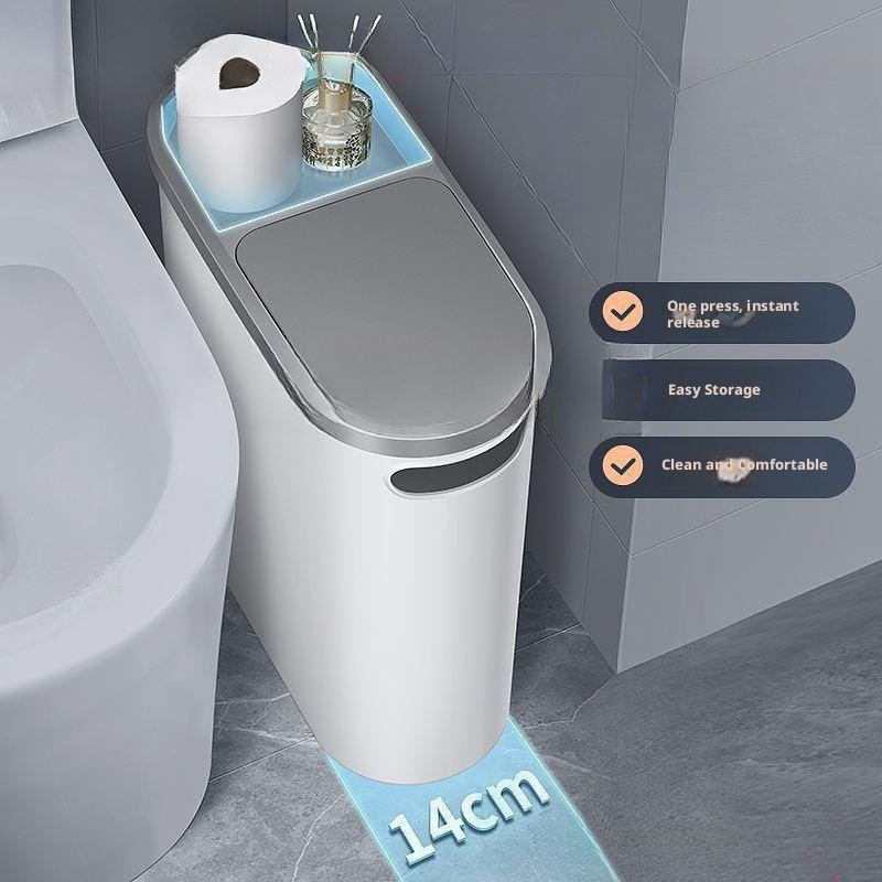 Press Type Slender Trash Can w - đánh giá và giá Compost Bin Countertop