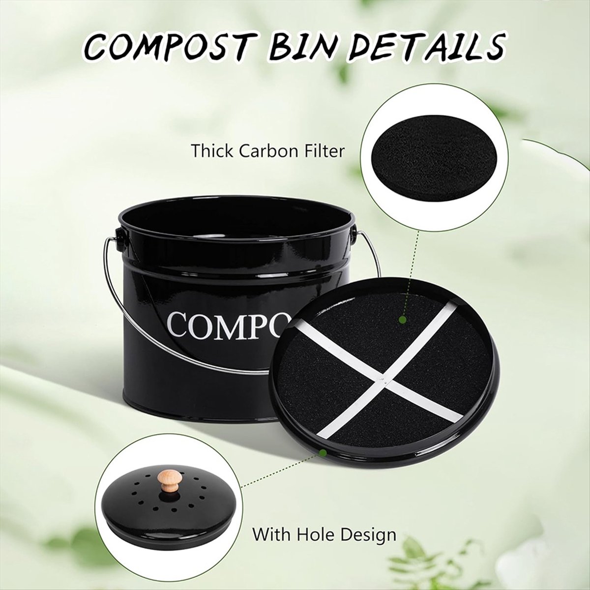 Kitchen Compost Bin for Kitche - đánh giá và giá Compost Bin Countertop